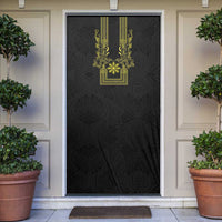 Philippines Barong Style Door Cover with Polynesian Art and Leaf Motif Black-Gold Color LT03 Black - Polynesian Pride