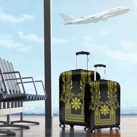Philippines Barong Style Luggage Cover with Polynesian Art and Leaf Motif Black-Gold Color LT03 - Polynesian Pride