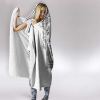 Philippines Barong Style Hooded Blanket with Polynesian Art and Leaf Motif Black-White Color LT03 - Polynesian Pride