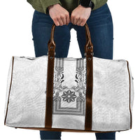 Philippines Barong Style Travel Bag with Polynesian Art and Leaf Motif Black-White Color