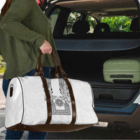 Philippines Barong Style Travel Bag with Polynesian Art and Leaf Motif Black-White Color