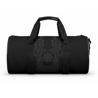 Philippines Barong Style Duffle Bag with Polynesian Art and Leaf Motif Black Color