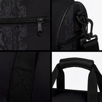 Philippines Barong Style Duffle Bag with Polynesian Art and Leaf Motif Black Color