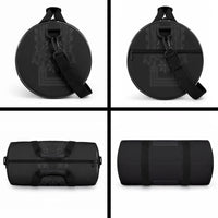 Philippines Barong Style Duffle Bag with Polynesian Art and Leaf Motif Black Color
