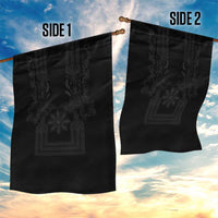 Philippines Barong Style Garden Flag with Polynesian Art and Leaf Motif Black Color