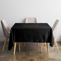 Philippines Barong Style Tablecloth with Polynesian Art and Leaf Motif Black Color