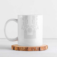 Philippines Barong Style Ceramic Mug with Polynesian Art and Leaf Motif White Color LT03 White - Polynesian Pride