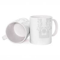 Philippines Barong Style Ceramic Mug with Polynesian Art and Leaf Motif White Color LT03 - Polynesian Pride