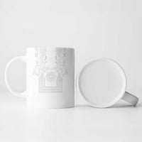 Philippines Barong Style Ceramic Mug with Polynesian Art and Leaf Motif White Color LT03 - Polynesian Pride