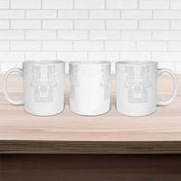 Philippines Barong Style Ceramic Mug with Polynesian Art and Leaf Motif White Color LT03 - Polynesian Pride