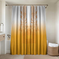 Philippines Barong Style Bathroom Set with Polynesian Art and Leaf Motif Yellow Color