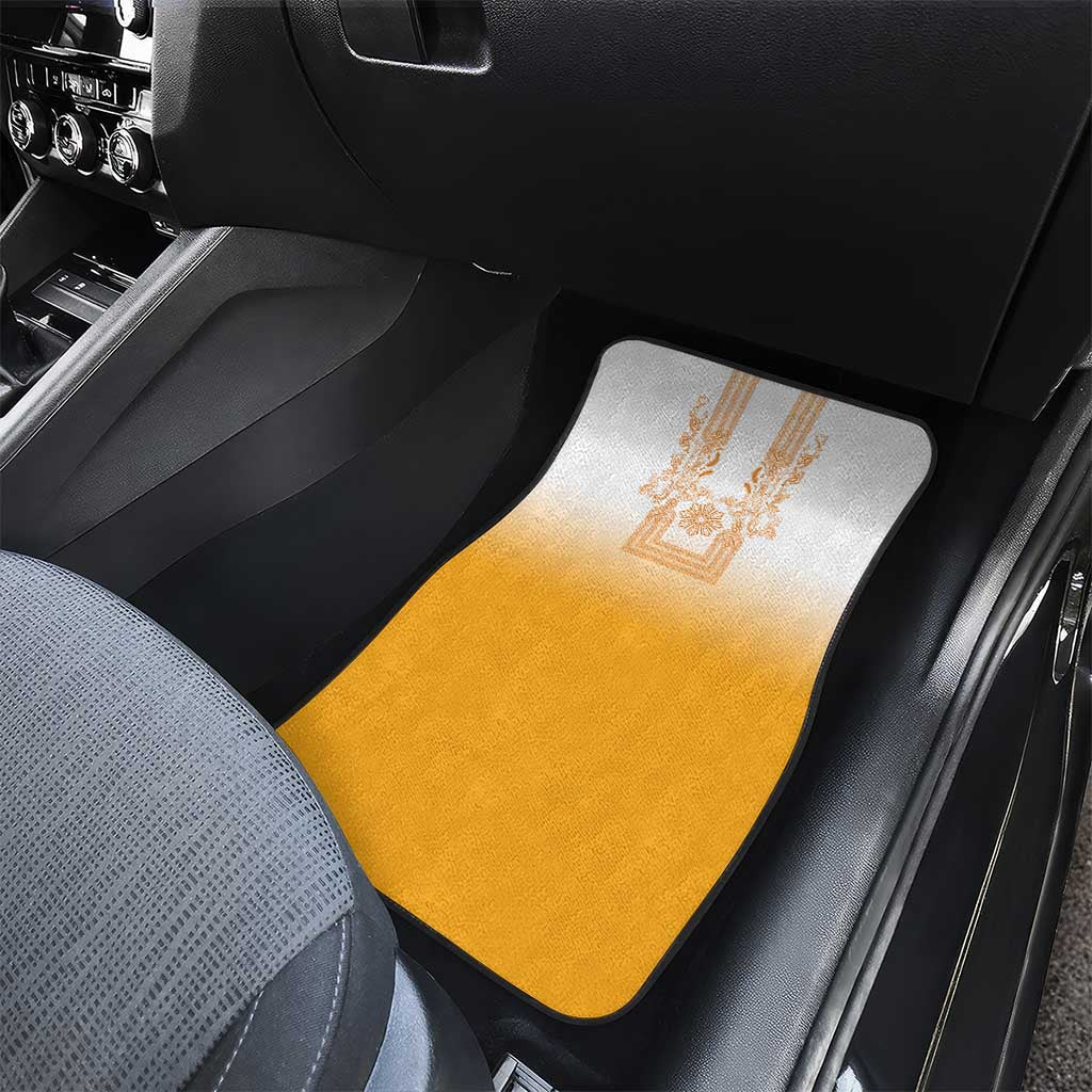 Philippines Barong Style Car Mats with Polynesian Art and Leaf Motif Yellow Color LT03 - Polynesian Pride
