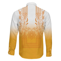 Philippines Barong Style Family Matching Off Shoulder Maxi Dress and Hawaiian Shirt with Polynesian Art and Leaf Motif Yellow Color LT03 - Polynesian Pride
