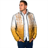 Philippines Barong Style Padded Jacket with Polynesian Art and Leaf Motif Yellow Color LT03 - Polynesian Pride