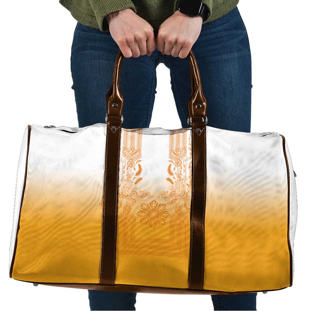 Philippines Barong Style Travel Bag with Polynesian Art and Leaf Motif Yellow Color LT03 Yellow - Polynesian Pride