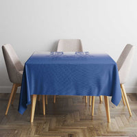 Philippines Barong Style Tablecloth with Polynesian Art and Leaf Motif Blue Color
