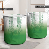 Philippines Barong Style Laundry Basket with Polynesian Art and Leaf Motif Green Color LT03 - Polynesian Pride