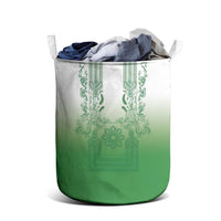 Philippines Barong Style Laundry Basket with Polynesian Art and Leaf Motif Green Color LT03 - Polynesian Pride