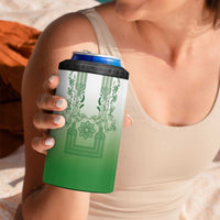 Philippines Barong Style 4 in 1 Can Cooler Tumbler with Polynesian Art and Leaf Motif Green Color LT03 - Polynesian Pride