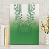 Philippines Barong Style Canvas Wall Art with Polynesian Art and Leaf Motif Green Color