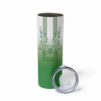 Philippines Barong Style Skinny Tumbler with Polynesian Art and Leaf Motif Green Color LT03 - Polynesian Pride