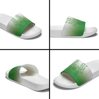 Philippines Barong Style Slide Sandals with Polynesian Art and Leaf Motif Green Color LT03 - Polynesian Pride