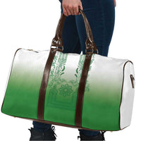 Philippines Barong Style Travel Bag with Polynesian Art and Leaf Motif Green Color