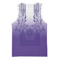 Philippines Barong Style Basketball Jersey with Polynesian Art and Leaf Motif Purple Color LT03 - Polynesian Pride