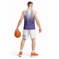 Philippines Barong Style Basketball Jersey with Polynesian Art and Leaf Motif Purple Color LT03 - Polynesian Pride