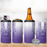 Philippines Barong Style 4 in 1 Can Cooler Tumbler with Polynesian Art and Leaf Motif Purple Color LT03 - Polynesian Pride