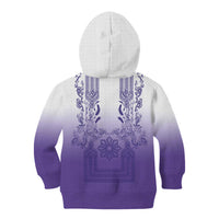 Philippines Barong Style Kid Hoodie with Polynesian Art and Leaf Motif Purple Color LT03 - Polynesian Pride