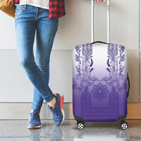 Philippines Barong Style Luggage Cover with Polynesian Art and Leaf Motif Purple Color LT03 - Polynesian Pride