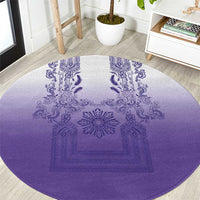 Philippines Barong Style Round Carpet with Polynesian Art and Leaf Motif Purple Color LT03 Purple - Polynesian Pride
