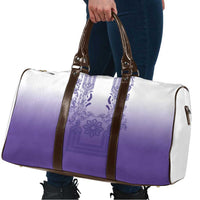 Philippines Barong Style Travel Bag with Polynesian Art and Leaf Motif Purple Color