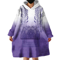 Philippines Barong Style Wearable Blanket Hoodie with Polynesian Art and Leaf Motif Purple Color LT03 - Polynesian Pride