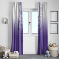 Philippines Barong Style Window Curtain with Polynesian Art and Leaf Motif Purple Color LT03 - Polynesian Pride