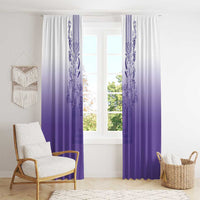 Philippines Barong Style Window Curtain with Polynesian Art and Leaf Motif Purple Color LT03 - Polynesian Pride