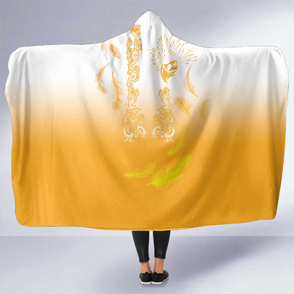Philippines National Costume Style Hooded Blanket Barong Tagalog and Eagle Feather Yellow Color
