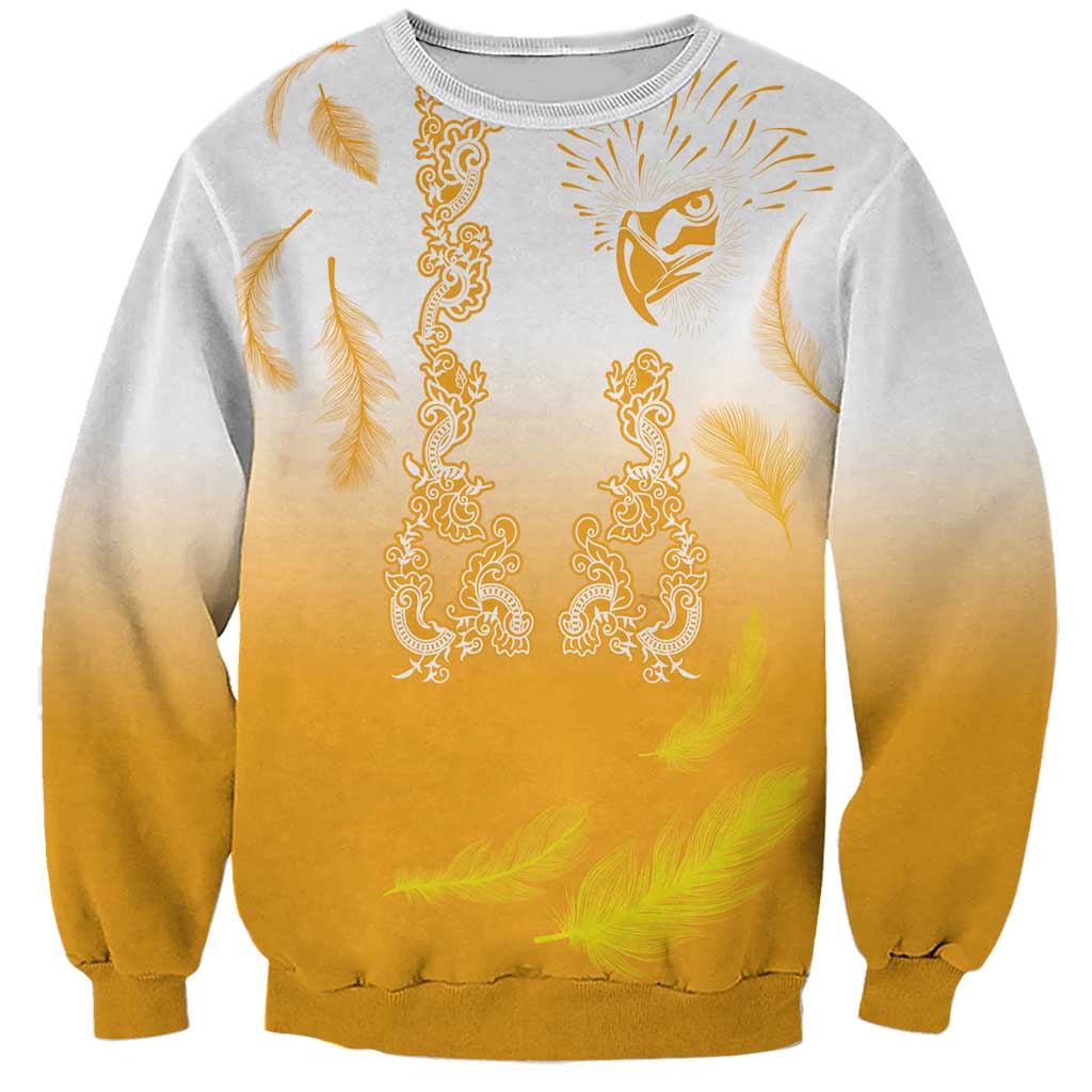 Philippines National Costume Style Sweatshirt Barong Tagalog and Eagle Feather Yellow Color LT03 Unisex Yellow - Polynesian Pride