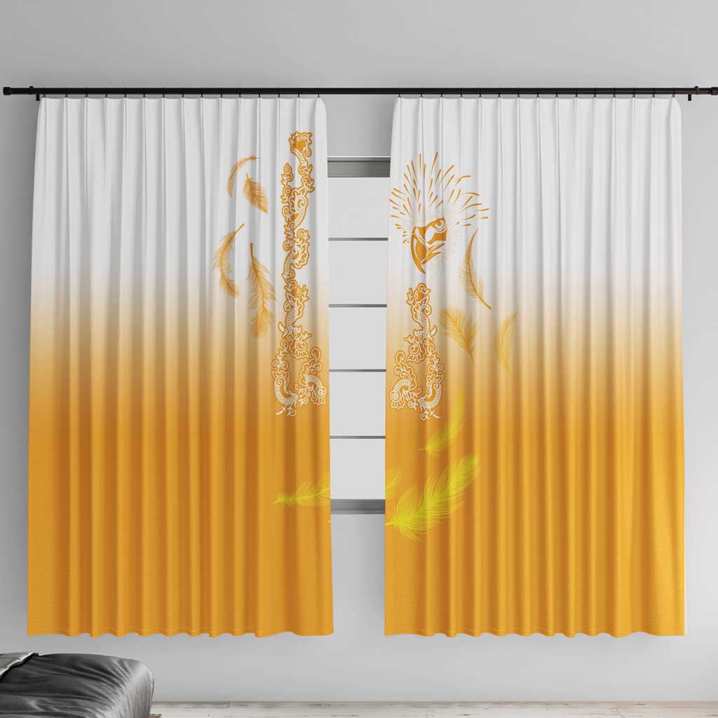 Philippines National Costume Style Window Curtain Barong Tagalog and Eagle Feather Yellow Color
