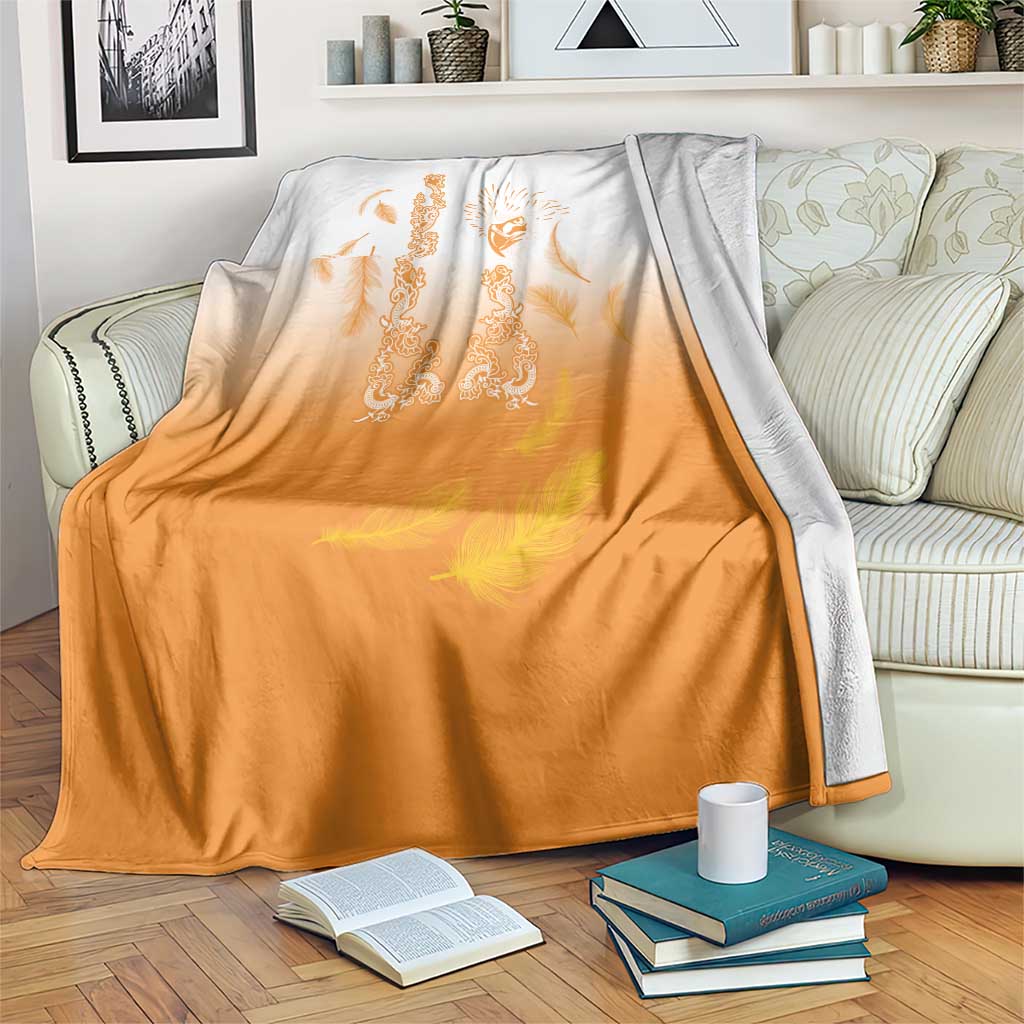 Philippines National Costume Style Blanket Barong Tagalog and Eagle Feather Orange Color