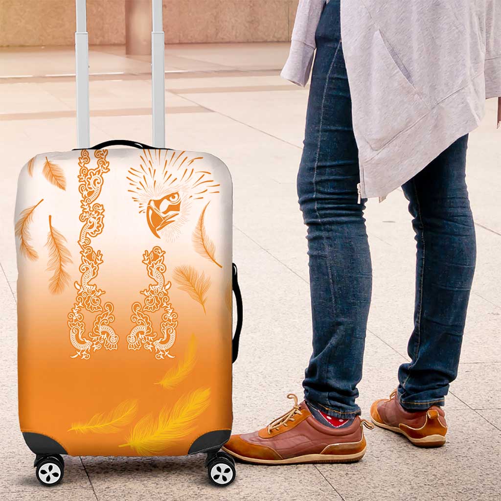 Philippines National Costume Style Luggage Cover Barong Tagalog and Eagle Feather Orange Color