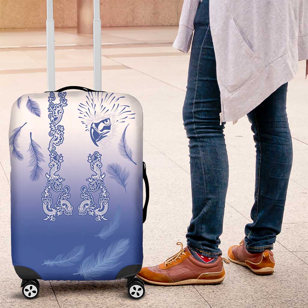 Philippines National Costume Style Luggage Cover Barong Tagalog and Eagle Feather Blue Color