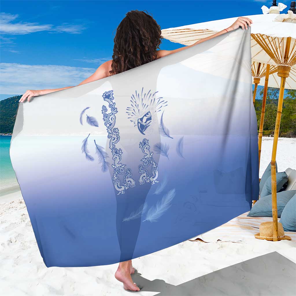 Philippines National Costume Style Sarong Barong Tagalog and Eagle Feather Blue Color