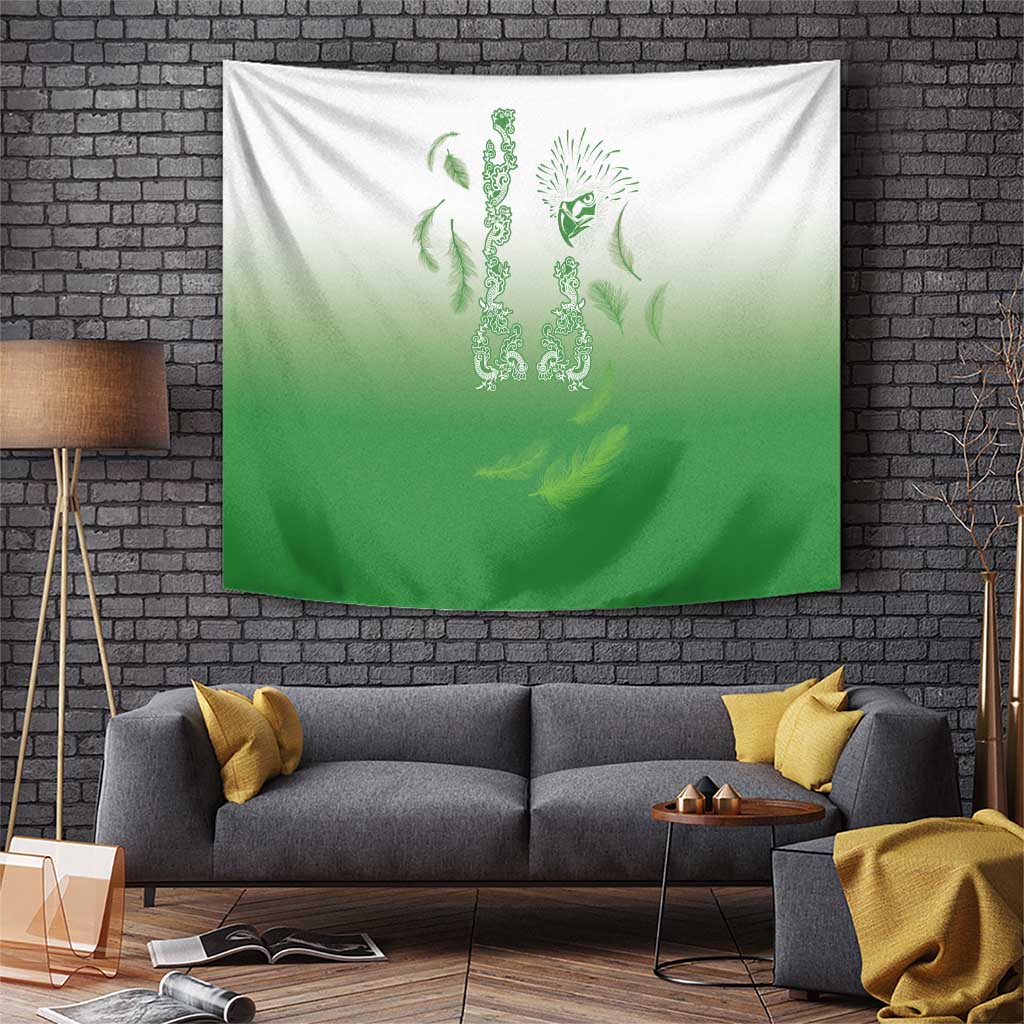 Philippines National Costume Style Tapestry Barong Tagalog and Eagle Feather Green Color