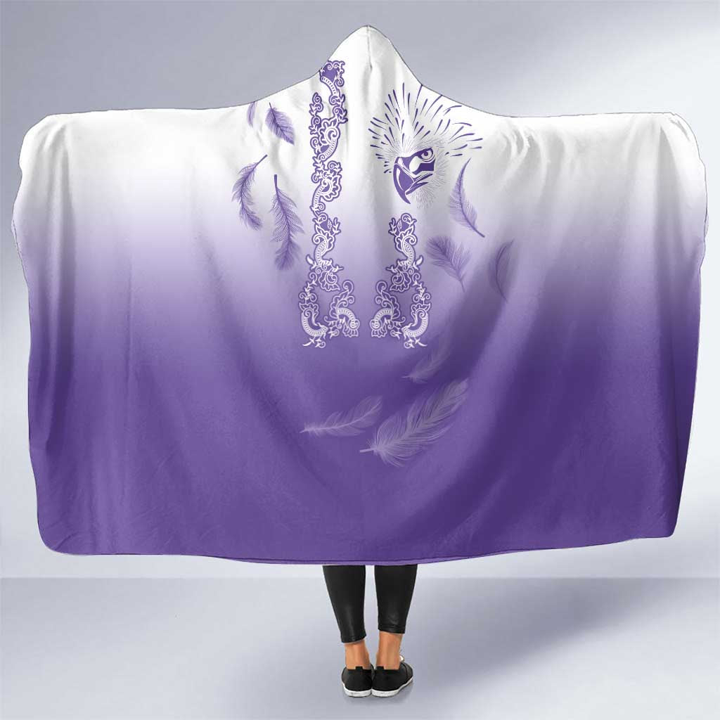 Philippines National Costume Style Hooded Blanket Barong Tagalog and Eagle Feather Purple Color