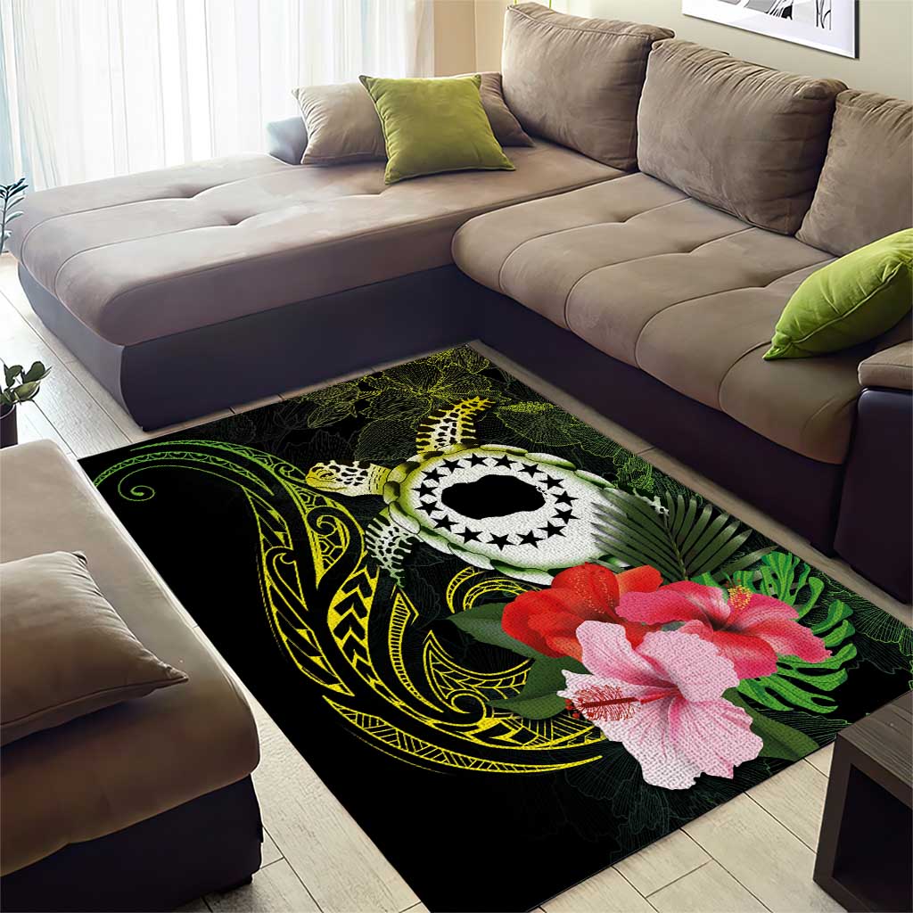 Kia Orana Cook Islands Area Rug Turtle and Hibiscus Polynesian Pattern LT03 - Polynesian Pride