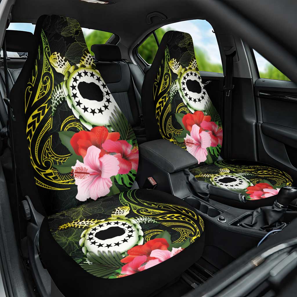 Kia Orana Cook Islands Car Seat Cover Turtle and Hibiscus Polynesian Pattern LT03 One Size Yellow - Polynesian Pride