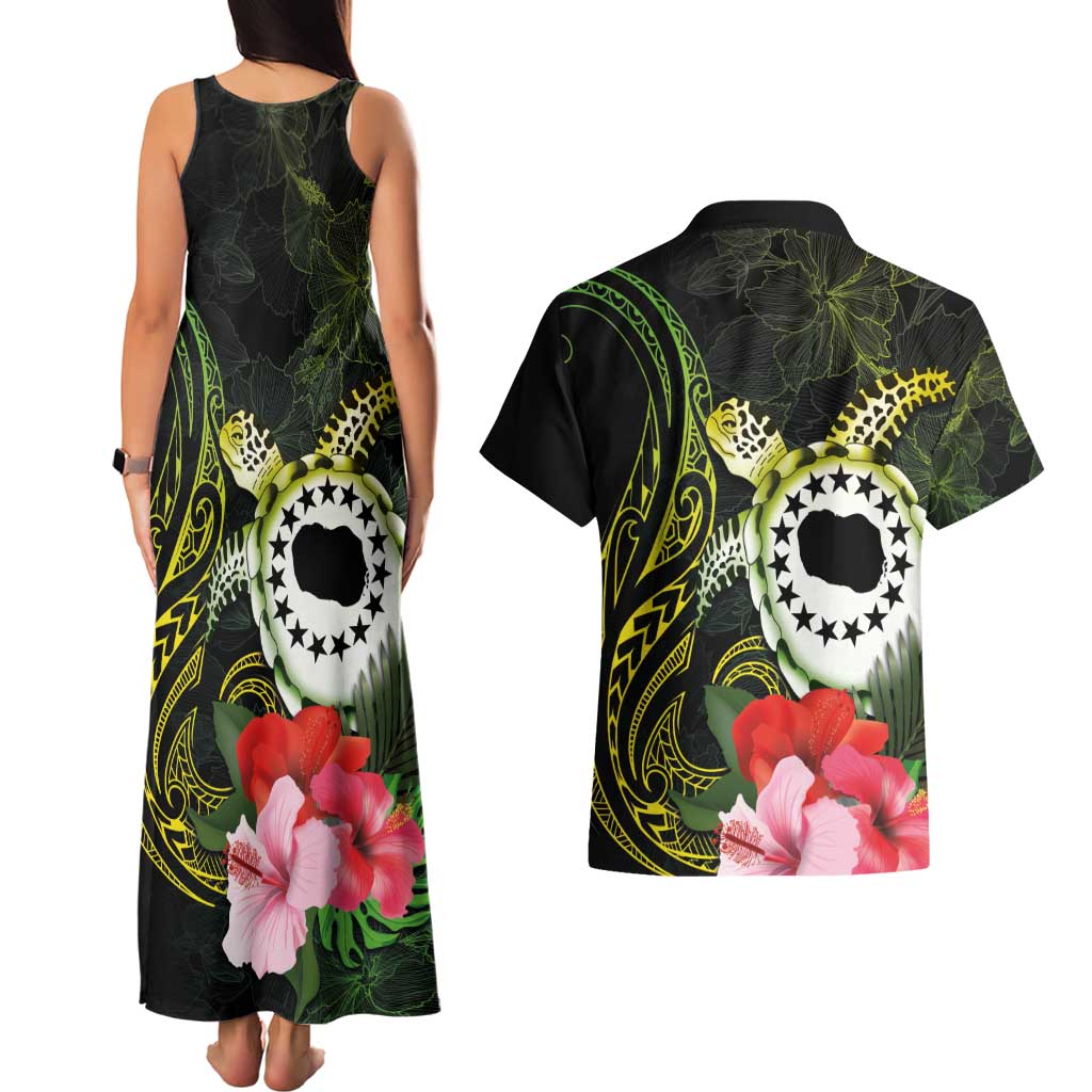 Kia Orana Cook Islands Couples Matching Tank Maxi Dress and Hawaiian Shirt Turtle and Hibiscus Polynesian Pattern LT03 - Polynesian Pride