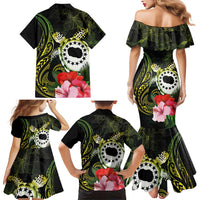 Kia Orana Cook Islands Family Matching Mermaid Dress and Hawaiian Shirt Turtle and Hibiscus Polynesian Pattern